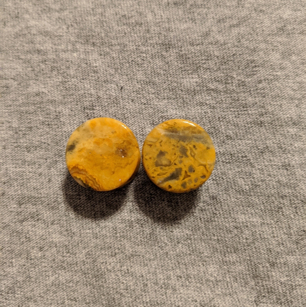 5/8 Inch Stone Lace Agate Plugs